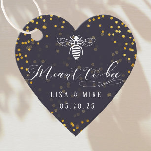 Étiquettes Cadeau Nuit de Noces Navy et Or Meant to Bee Miel