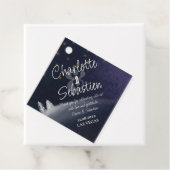 Étiquettes Cadeau Nuit d'hiver & Pine Tree Moderne Aquarelle Mariage (En situation)