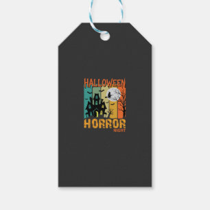 Étiquettes-cadeau Nuit d'horreur d'Halloween Maison hantée Vecteur_1