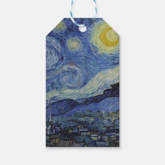 Étiquettes-cadeau "Nuit étoilée" par Van Gogh (Devant)