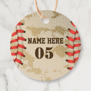 Étiquettes Cadeau Numéro de base-ball Vintage personnalisé Rétro