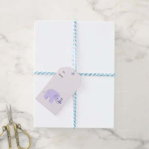 Étiquettes-cadeau Numéro d'équilibre d'éléphant de bébé
