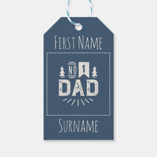 Étiquettes-cadeau Numéro Un papa (Devant)