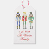 Étiquettes-cadeau Nutcrackers de Noël aquarelle (Devant)