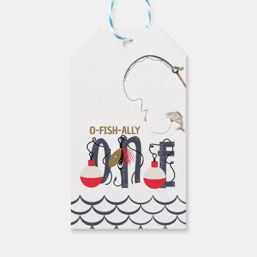 Étiquettes-cadeau O-Fish-ally One Pêche fête d'anniversaire (Dos)