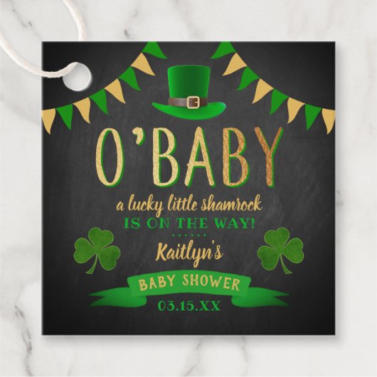 Étiquettes Cadeau O'Baby St. Patrick's Day Baby shower (Devant)