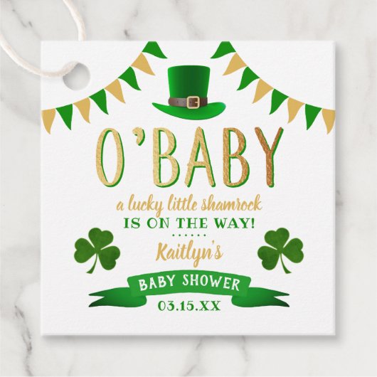 Étiquettes Cadeau O'Baby St. Patrick's Day Baby shower (Devant)