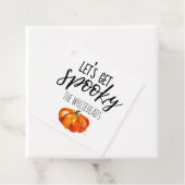 Étiquettes Cadeau Obtenons le Citrouille Éffrayant d'aquarelle Hallo (En situation)