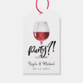 Étiquettes-cadeau Occasion de style de vin rouge Célébration (Devant)