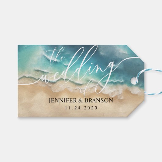 Étiquettes-cadeau Ocean Beach Signature Summer Chic (Devant (Horizontal))