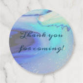 Étiquettes Cadeau Océan moderne Eau Bleu Plage Abstraite Mariage (Dos)