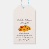 Étiquettes-cadeau Octobre Mois de naissance Fleur Marigold Elegant (Dos)