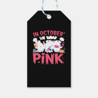 Étiquettes-cadeau Octobre, nous portons du rose, infirmière, sensibi
