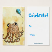 Étiquettes Cadeau Octopus & Balloon (Devant & derrière)