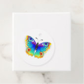 Étiquettes Cadeau Oeil de paon arc-en-ciel (En situation)