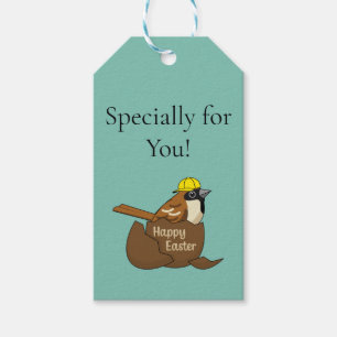 Étiquettes-cadeau Oeuf au chocolat du Bruant Joyeux Pâques Personn