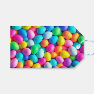 Étiquettes-cadeau Oeuf de Pâques aux couleurs vives/Printemps