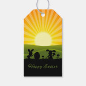 Étiquettes-cadeau Oeuf de peinture de lapin de Pâques mignon (Devant)