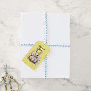 Étiquettes-cadeau Oeufs de Pâques et lapin de Pâques