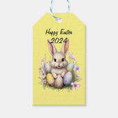 Étiquettes-cadeau Oeufs de Pâques et lapin de Pâques (Devant)