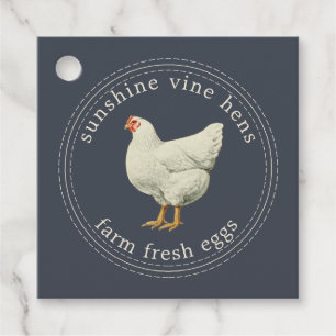 Étiquettes Cadeau OEufs frais de ferme OEuf de poule Vintage Carton