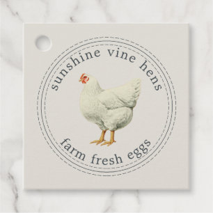 Étiquettes Cadeau Oeufs frais de ferme Vintage Hen Oeufs modernes Ca
