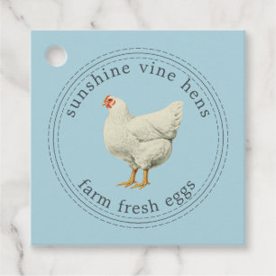 Étiquettes Cadeau Oeufs frais de ferme Vintage Hen Oeufs modernes Ca