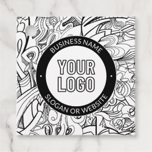 Étiquettes Cadeau OEuvre de ligne moderne et votre logo avec texte m