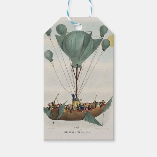 Étiquettes-cadeau Oeuvre d'époque de Balloon Air Ship (Devant)
