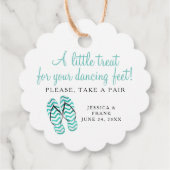 Étiquettes Cadeau Offre Pour Danser Pieds Plage Mariage Flip Flops (Dos)