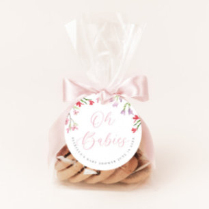 Étiquettes Cadeau Oh Babies Aquarelle rose Baby shower fille