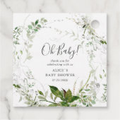 Étiquettes Cadeau Oh Baby Baby shower de verdure moderne (Dos)