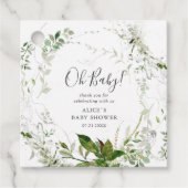 Étiquettes Cadeau Oh Baby Baby shower de verdure moderne (Devant)