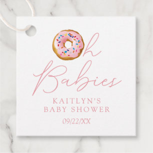 Étiquettes Cadeau Oh Baby Donut Saupoudrer Twin Girls Baby shower