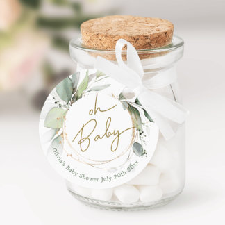 Étiquettes Cadeau Oh Baby Eucalyptus Baby shower Favoriser les étiqu