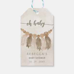 Étiquettes-cadeau Oh Baby Genre Neutre Boho Baby shower Invitation