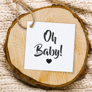Étiquettes Cadeau Oh Baby Gift Tag, Baby shower Tags, Kraft