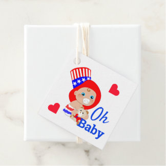 Étiquettes Cadeau Oh Baby mignon Baby shower patriotique américain