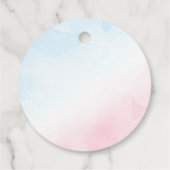 Étiquettes Cadeau Oh Baby rose et bleu Baby shower lettres main (Dos)