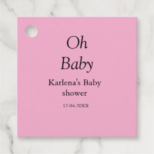 Étiquettes Cadeau Oh bébé ajouter nom baby shower date simple minimu