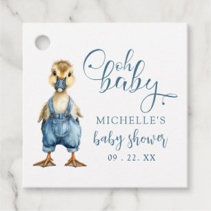 Étiquettes Cadeau Oh Bébé Jean Bleu Bébé Cérémonie de Bébé en Denim