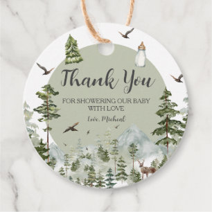 Étiquettes Cadeau Oh Boy Adventure Pine Forest Baby shower