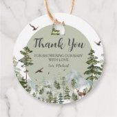 Étiquettes Cadeau Oh Boy Adventure Pine Forest Baby shower (Dos)