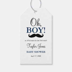 Étiquettes-cadeau Oh Boy Mustache Baby shower Tags cadeaux