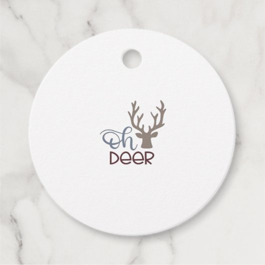 Étiquettes Cadeau Oh Cerf Design Rétro Classique (Devant)
