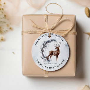 Étiquettes Cadeau Oh Deer ! Baby shower d'hiver Merci cadeau