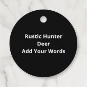 Étiquettes Cadeau Oh Deer Hunter Rustic Outdoor Design (Dos)