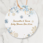 Étiquettes Cadeau Oh Deer Winter Baby Boy Douche (Dos)