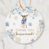 Étiquettes Cadeau Oh Deer Winter Baby Boy Douche (Devant)