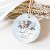 Étiquettes Cadeau Oh Deer Winter Boy Blue Floral Baby shower